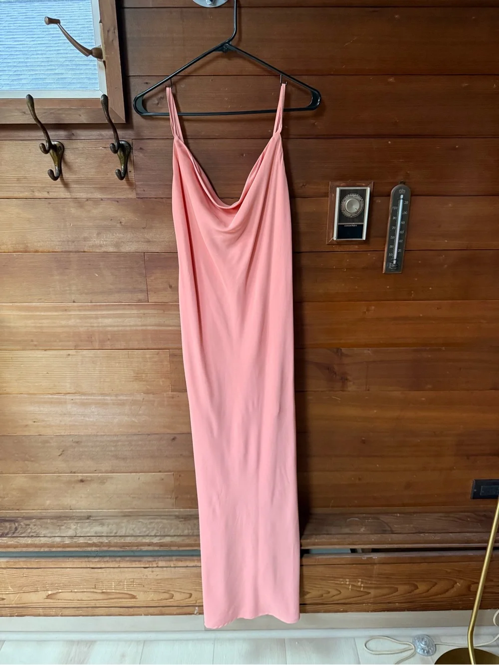 Abercrombie & Fitch Peach Cowl-Neck Slip Maxi Dress